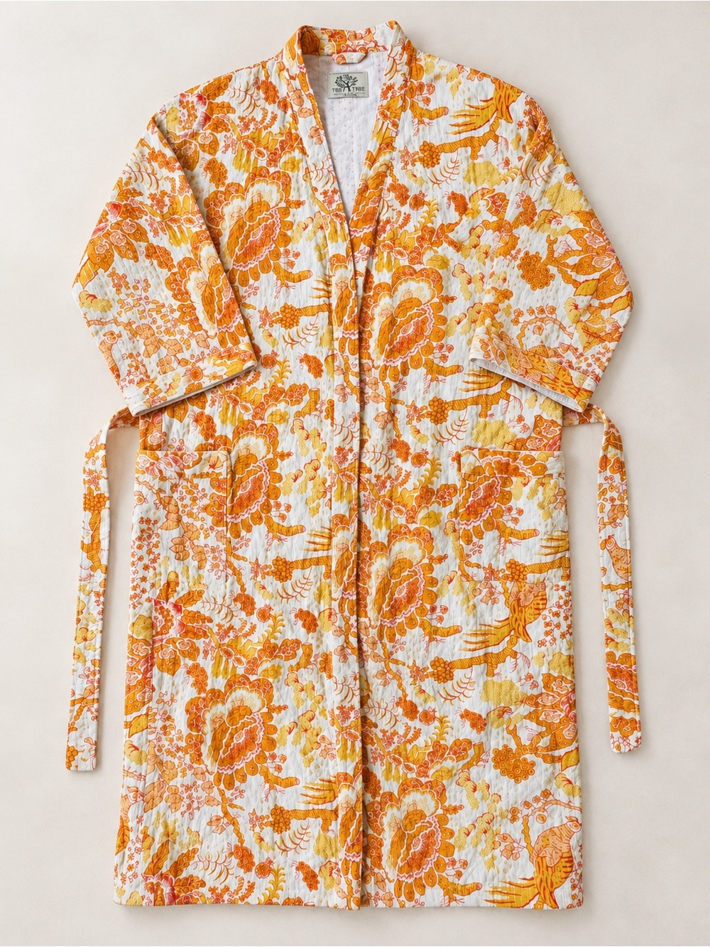 Tibet Tree of Life Kantha Robe – Earthen Art / Oriental Blossom Print